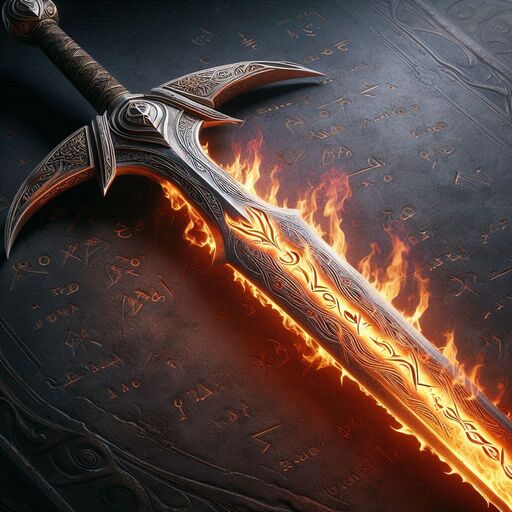 A flaming sword